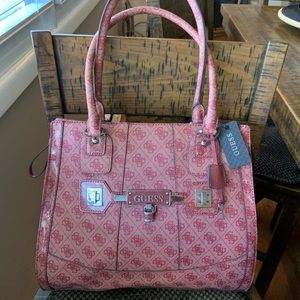 New Guess pink large shoulder purse